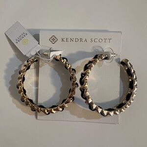 NWT Kendra Scott Everleigh Gold with Black Velvet Hoop